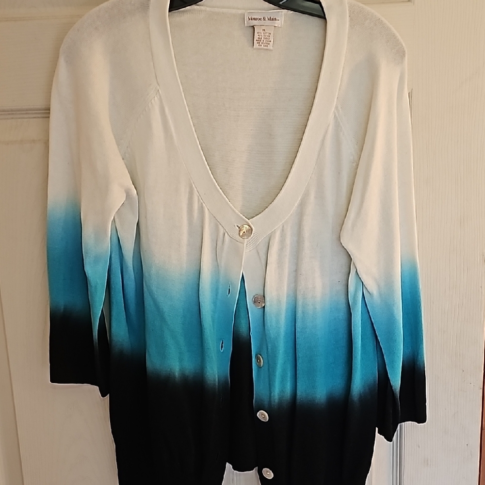 Women's Blue Ombre Cardigan Sweater